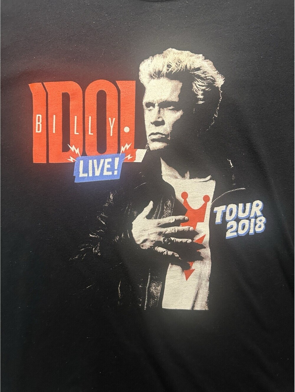 Billy Idol Live Tour 2018 Graphic Concert Band Tee Black XXL